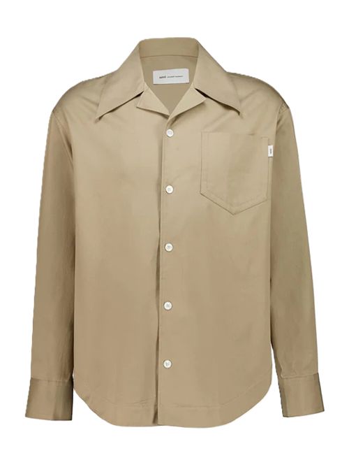 Ami ParisTaupe Cotton Long-Sleeve Shirt Ami Paris | USH810.CO0214A036 BEIGE TAUPE